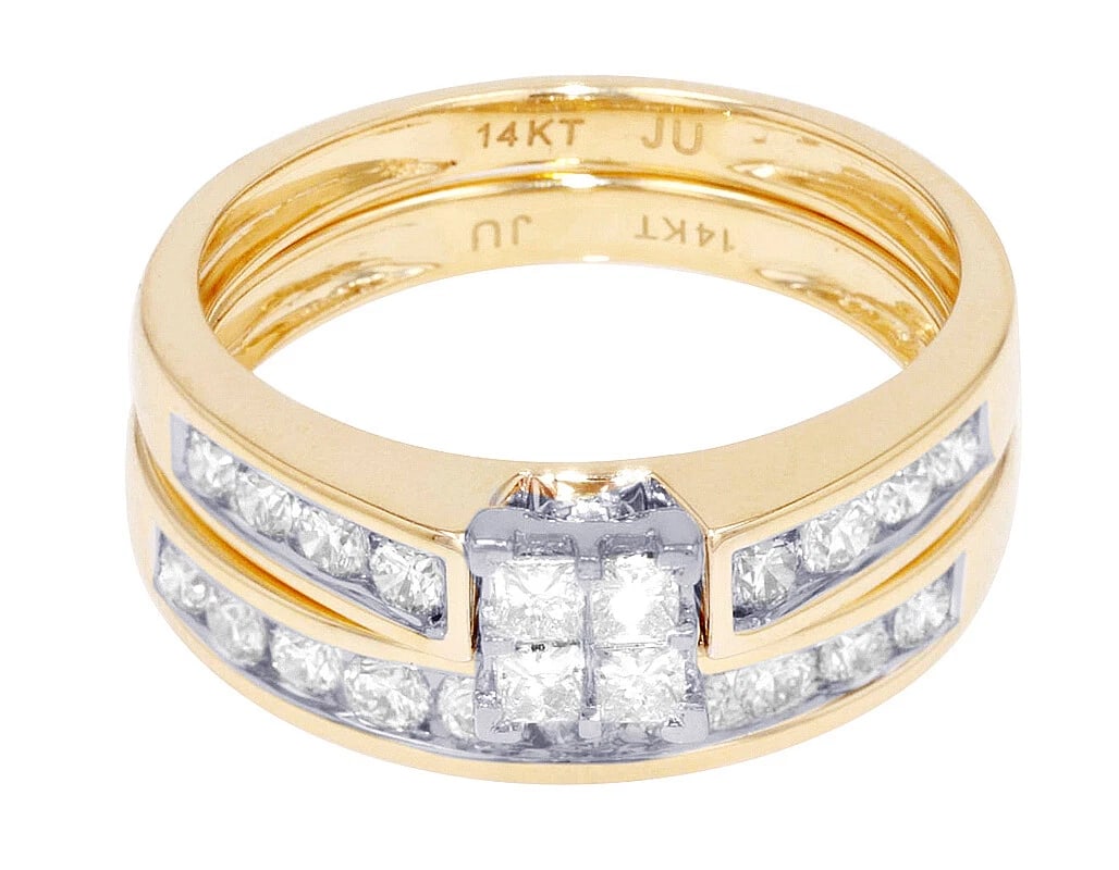 ENGAGEMENT WEDDING RING SET DIAMOND - 3