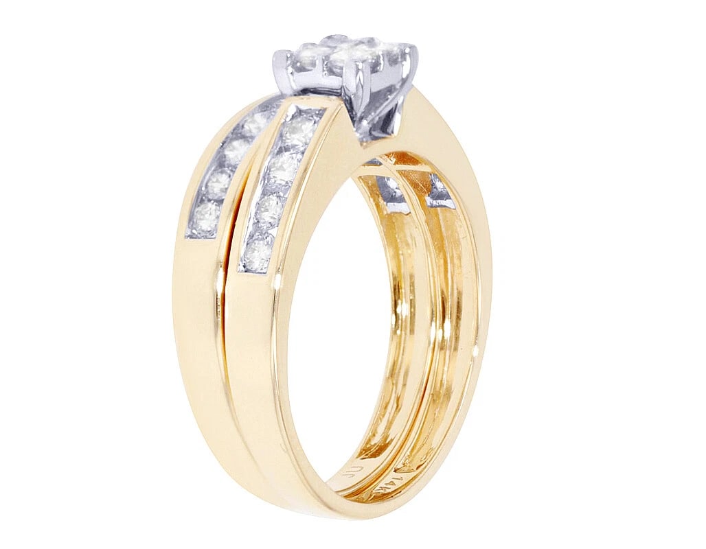 ENGAGEMENT WEDDING RING SET DIAMOND - 5