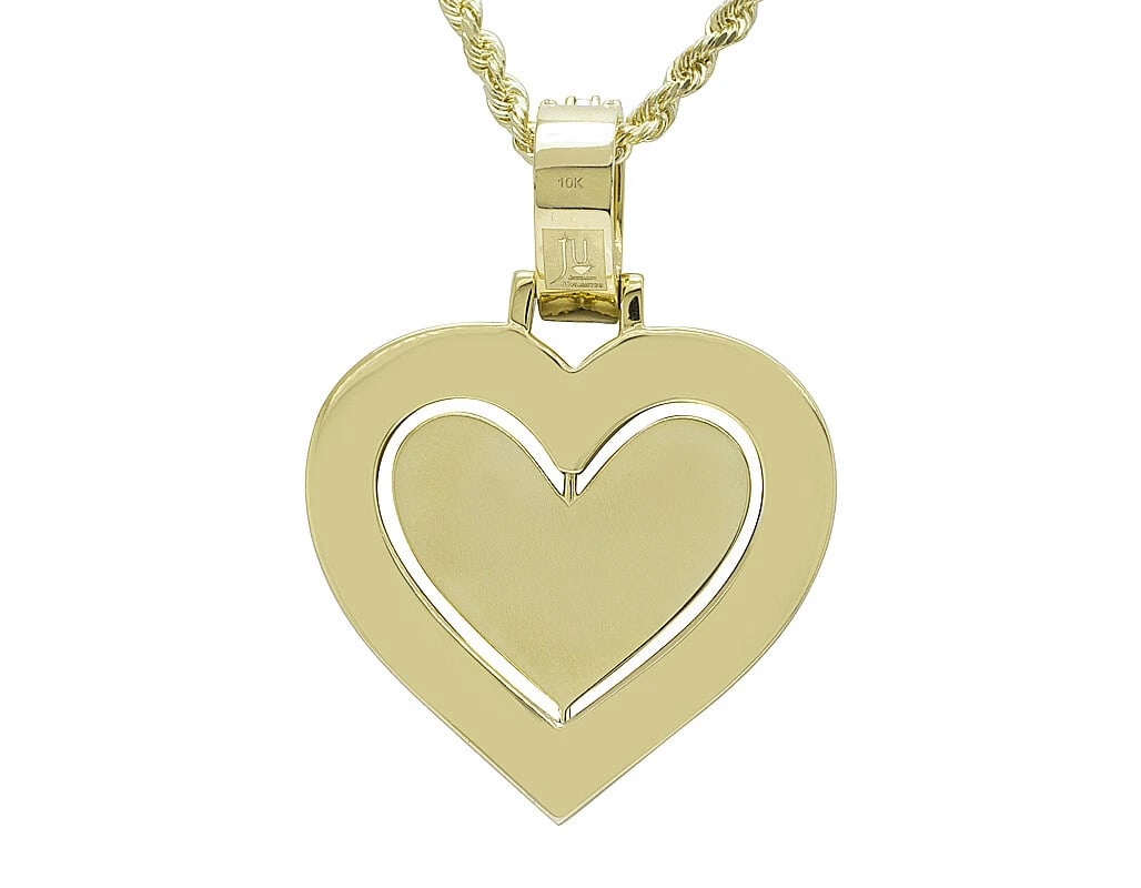 HEART-SHAPED SWIVEL MEMORY FRAME PENDANT DIAMOND - 3