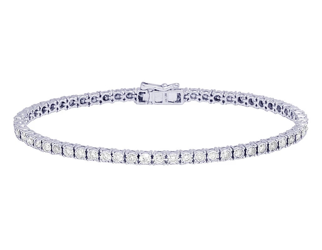 SINGLE ROW DIAMOND TENNIS BRACELET 10K WHITE GOLD: Single Row Diamond Tennis Bracelet 10K White Gold Brand: None Type/Style: Bracelet Material: 10K White Gold, Main Stone/Creation Natural Color: White Gold Size: Dimension 4mm x 8.25" Accessories: