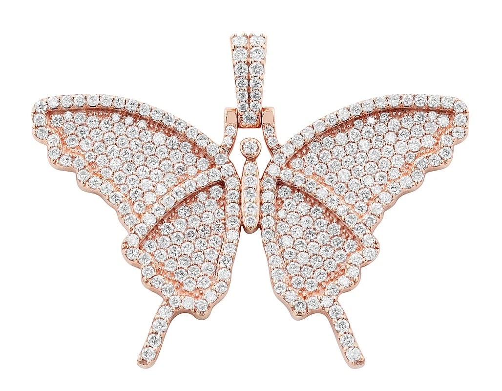 10K BUTTERFLY ROUND DIAMOND PENDANT YELLOW: 10K Butterfly Round Diamond Pendant Yellow Brand: None Type/Style: Necklace Material: 10KYellow / White / Rose Gold, Main Stone/Creation Natural Color: Yellow / White / Rose Gold Size: Dimension Lengt