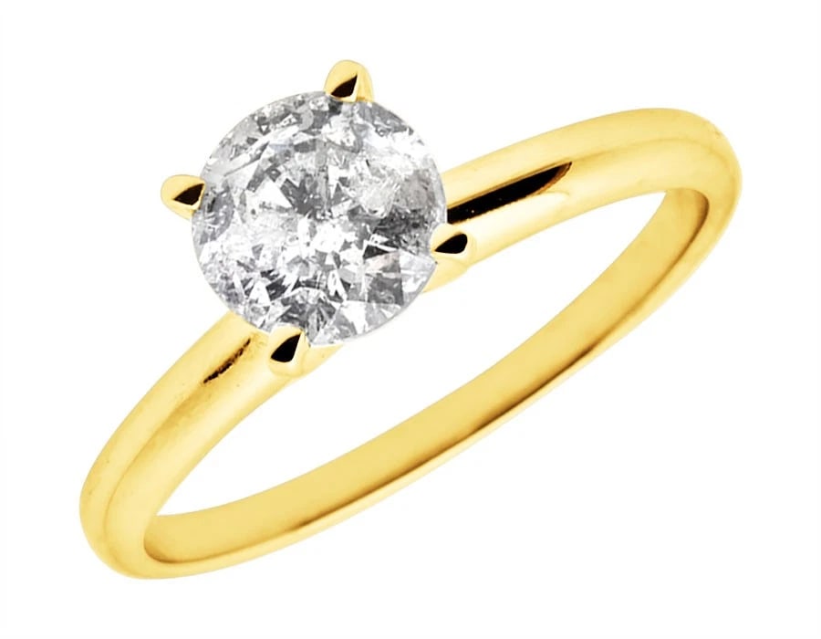 14K YELLOW GOLD PRONG ROUND DIAMOND SOLITAIRE ENGAGEMENT RING (1 of 4)