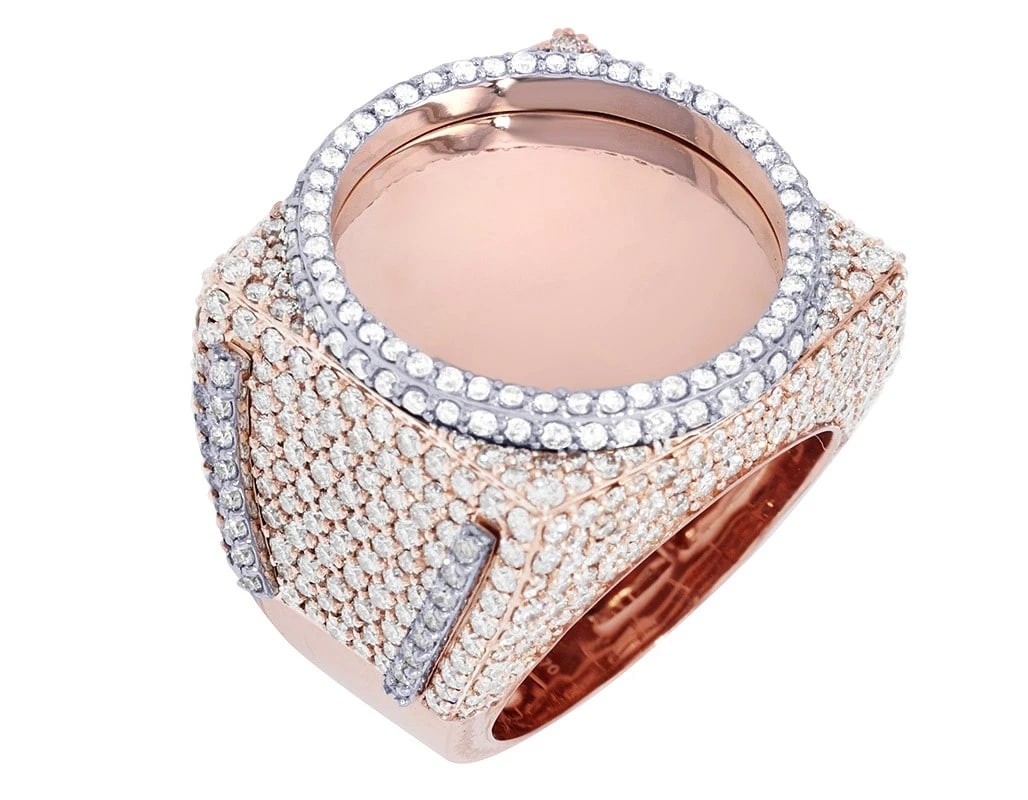 MEMORY FRAME DIAMOND PINKY RING GOLD - 2