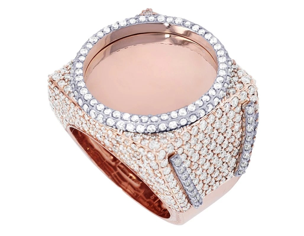 MEMORY FRAME DIAMOND PINKY RING GOLD - 5
