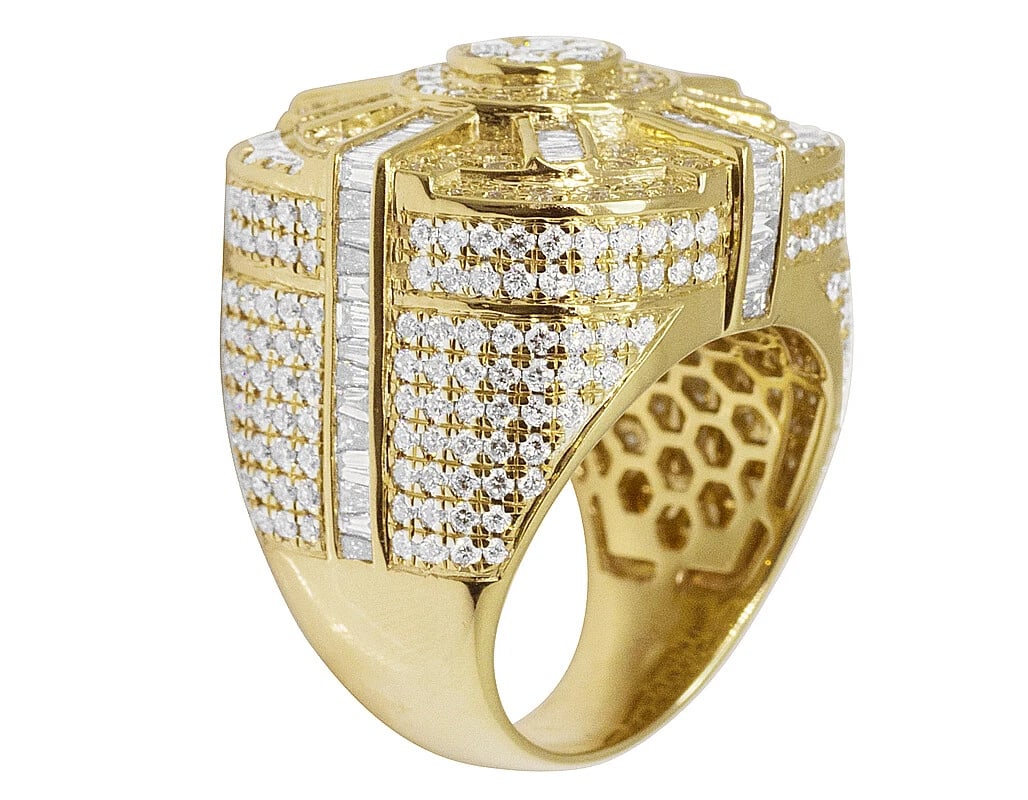 CLUSTER NUGGET BAGUETTE DIAMOND RING - 2