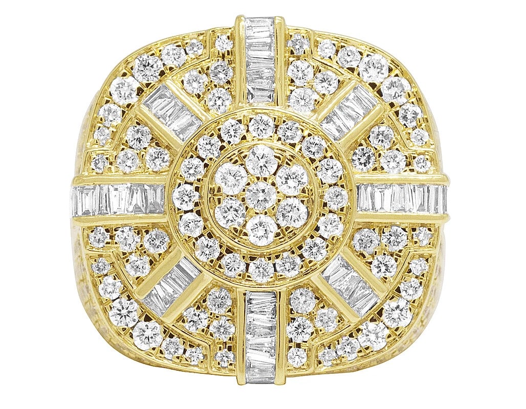 CLUSTER NUGGET BAGUETTE DIAMOND RING - 4