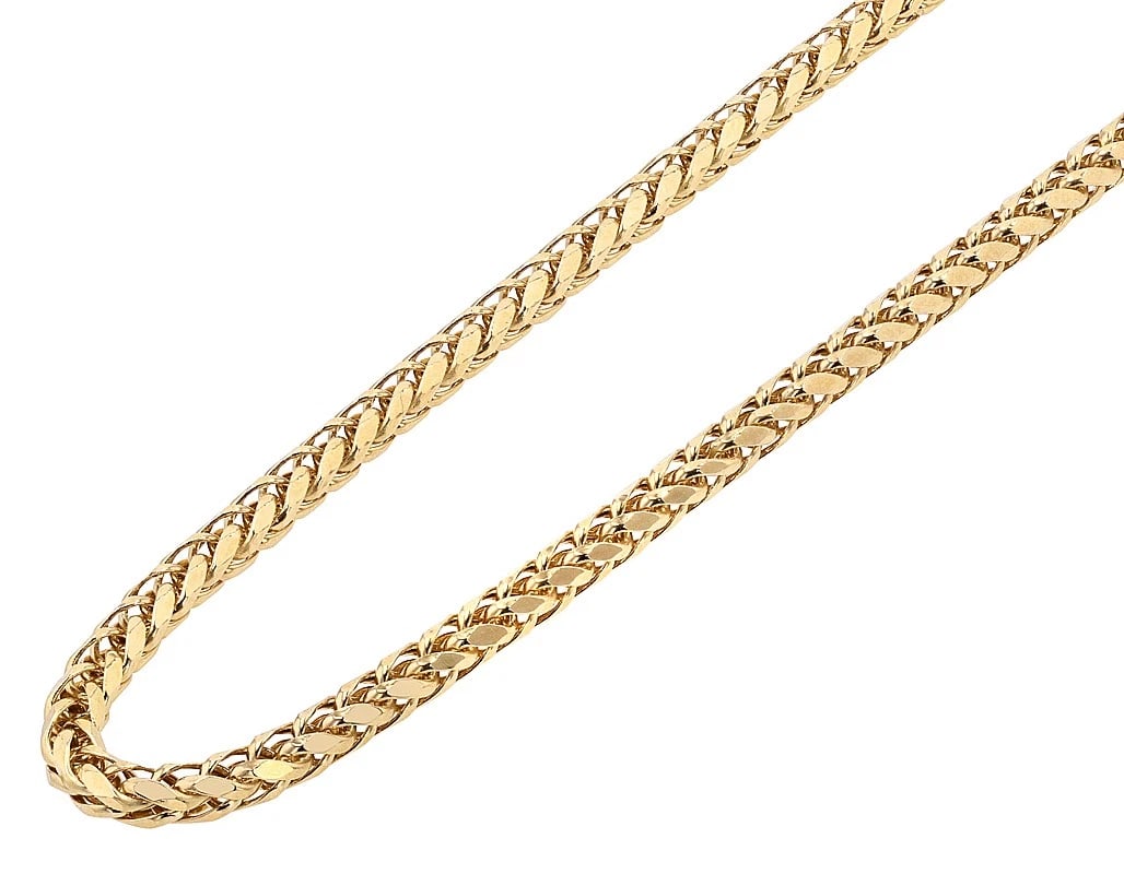 10K 14K YELLOW GOLD PALM LINK CHAIN NECKLACE GOLD UNISEX (1 of 2)