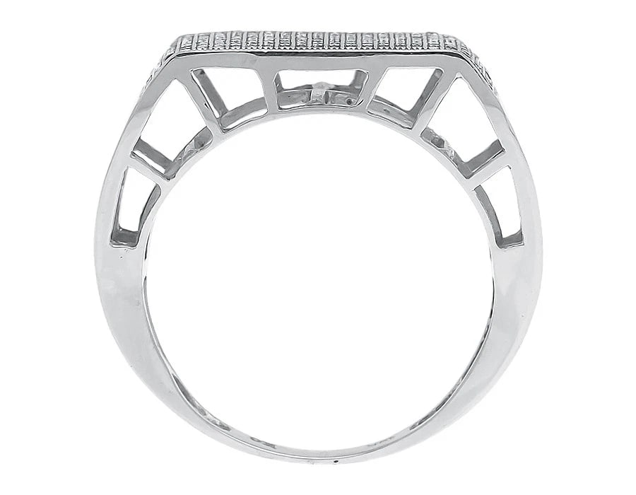 10K WHITE GOLD MENS ROUND PAVE FASHION WEDDING BAND RING: 10k White Gold Mens Round Pave Fashion Wedding Band Ring Brand: None Type/Style: Ring Material: 10k White Gold, Main Stone/Creation Natural Color: WHITE GOLD Size: 10US Accessories: None Accessories