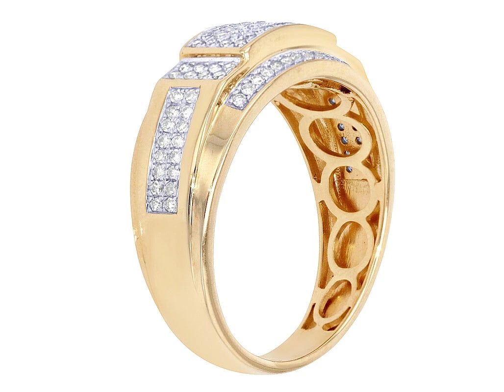 FOUR ROW PAVE' SET DIAMOND WEDDING / ENGAGEMENT BAND RING: Four Row Pave' Set Diamond Wedding / Engagement Band Ring Brand: None Type/Style: Ring Material: , Main Stone/Creation Natural Color: Size: 10US Accessories: None Accessories Notice: When purchasing