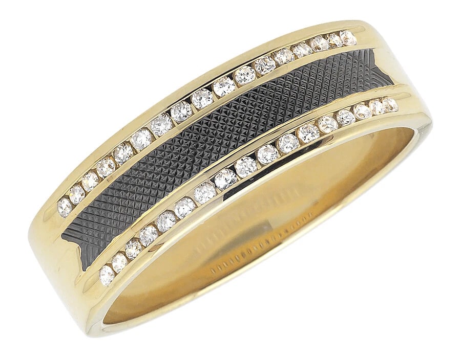 DIAMONDS CARBON FIBER 14K YELLOW GOLD MENS ENGAGEMENT RING BAND: Diamonds Carbon Fiber 14k Yellow Gold Mens Engagement Ring Band Brand: None Type/Style: Ring Material: 14k Yellow Gold, Main Stone/Creation Natural Color: NATURAL Size: 10 US Accessories: None