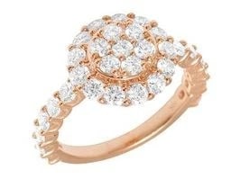 10K ROSE GOLD CLUSTER DIAMOND 13MM ENGAGEMENT RING: 10K Rose Gold Cluster Diamond 13MM Engagement Ring Brand: None Type/Style: Ring Material: 10K Rose Gold, Main Stone/Creation NATURAL Color: ROSE GOLD Size: 10 US Accessories: None Accessor
