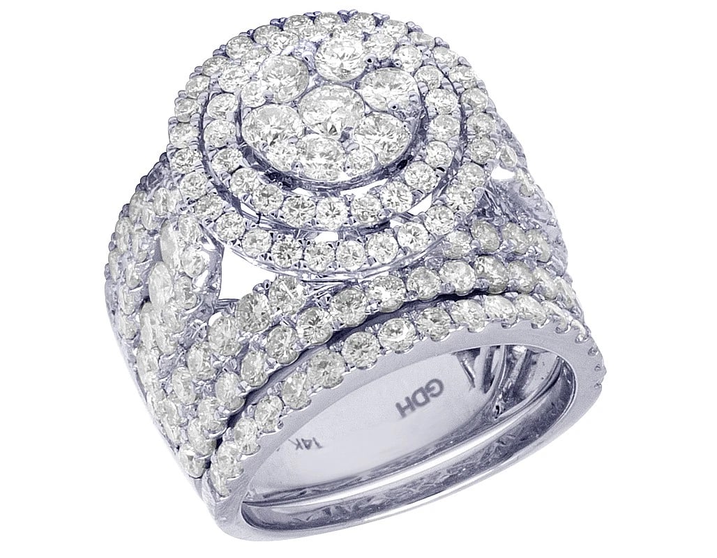 BRIDAL 14K WHITE GOLD DIAMOND WEDDING RING SET: Bridal 14K White Gold Diamond Wedding Ring Set Brand: None Type/Style: Ring Material: 14K Yellow Gold Color: Yellow Gold Size: 10US Accessories: None Accessories Notice: When purchasing pr