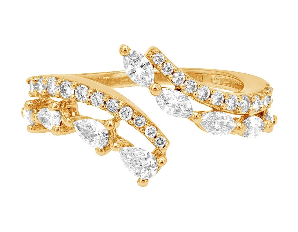 PEAR-MARQUISE DIAMOND OPEN-WRAP ENGAGEMENT RING 14K Yellow-gold (1 of 2)