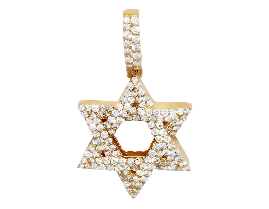 UNISEX STAR OF DAVID DIAMOND PENDANT 14K YELLOW GOLD: Unisex Star Of David Diamond Pendant 14K Yellow Gold Brand: None Type/Style: Pendant Material: 10K White Gold, Main Stone/Creation Natural Color: White Gold Size: Dimension W 3.5MM , L 8"