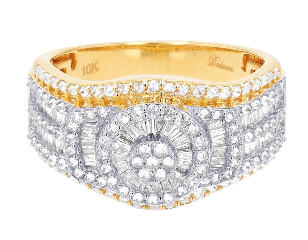 BAGUETTE ROUND DIAMOND CLUSTER RING - 2