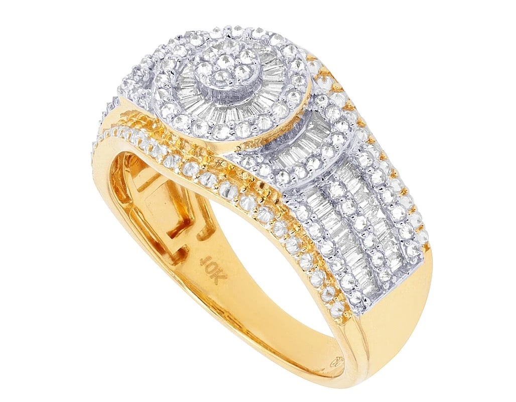 BAGUETTE ROUND DIAMOND CLUSTER RING - 3