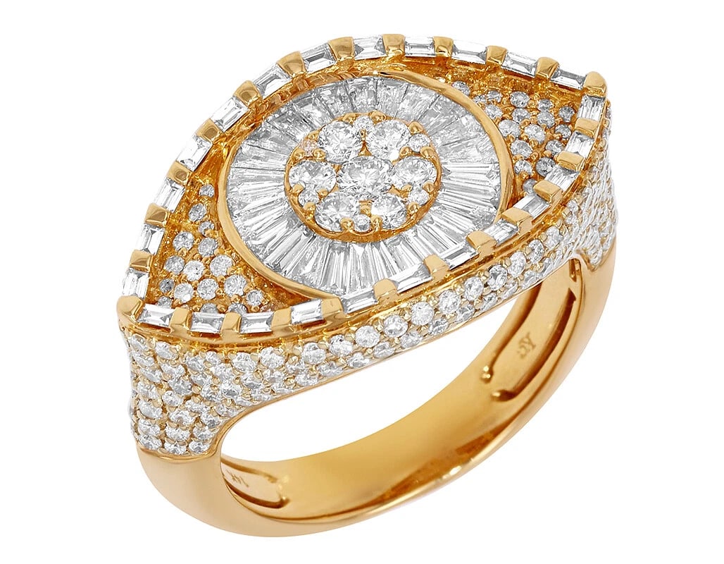 EYE SHAPED DIAMOND RING 14K YELLOW GOLD: Eye Shaped Diamond Ring 14k Yellow Gold Brand: None Type/Style: Ring Material: 10k Yellow Gold, Main Stone/Creation Natural Color: Yellow Gold Size: 10US Accessories: None Accessories Noti