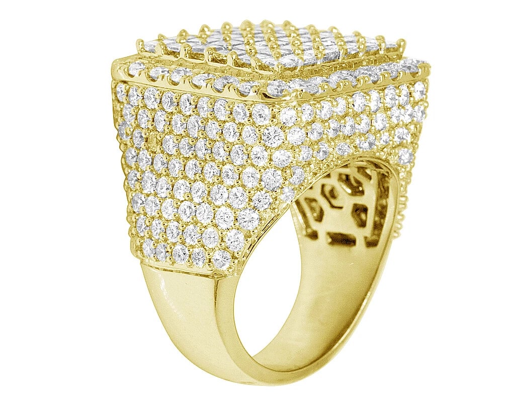 EMERALD-CUT DIAMOND SQUARE PINKY RING - 4