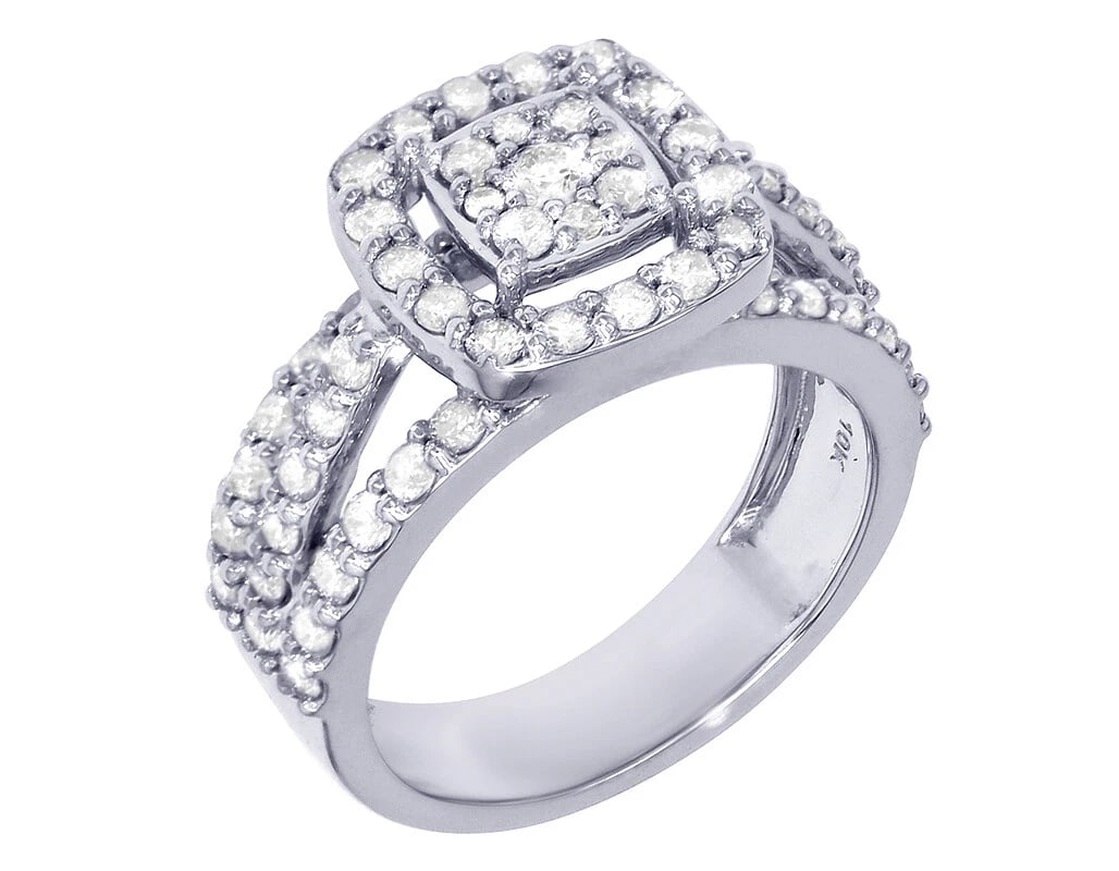 SQUARE DIAMOND ENGAGEMENT RING 10K WHITE GOLD: Square Diamond Engagement Ring 10K White Gold Brand: None Type/Style: Ring Material: 10K White Gold Color: White Gold Size: 10US Accessories: None Accessories Notice: When purchasing pre-o