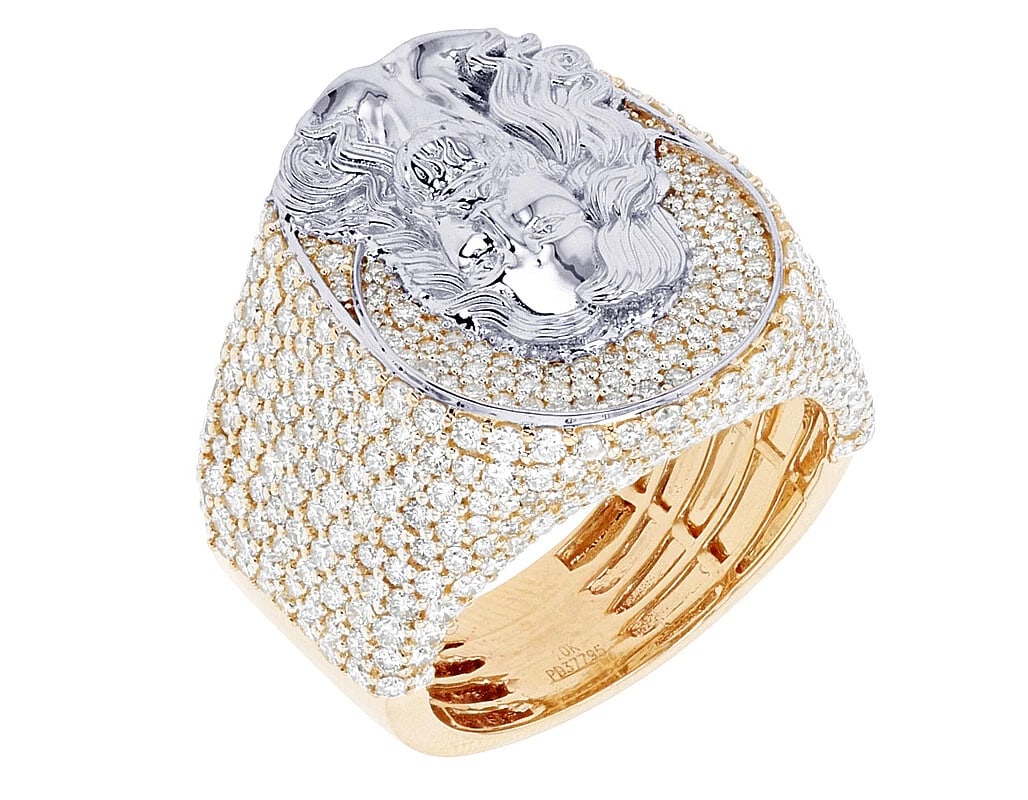 JESUS FACE DIAMOND PINKY RING - 2