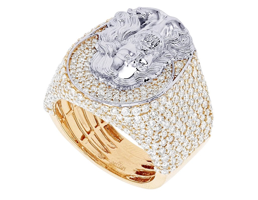 JESUS FACE DIAMOND PINKY RING - 3