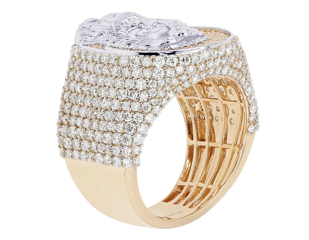 JESUS FACE DIAMOND PINKY RING - 4