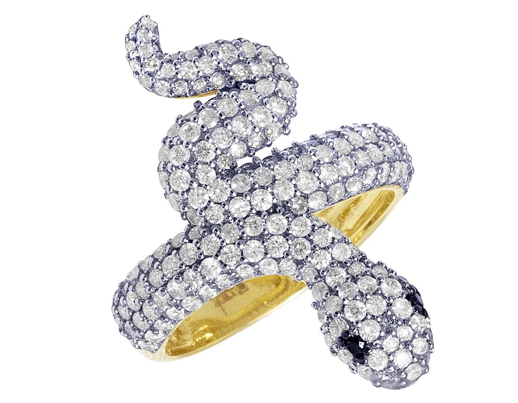 YELLOW GOLD DIAMOND SNAKE RING: Yellow Gold Diamond Snake Ring Brand: None Type/Style: Gold Material: 10k Yellow Gold Color: Yellow Gold Size: 7US Accessories: None Accessories Notice: When purchasing pre-owned goods, pl