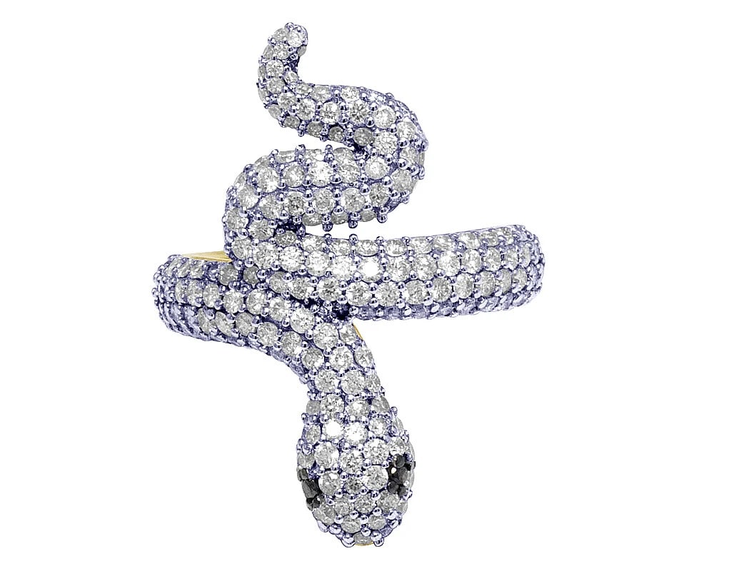 YELLOW GOLD DIAMOND SNAKE RING - 2