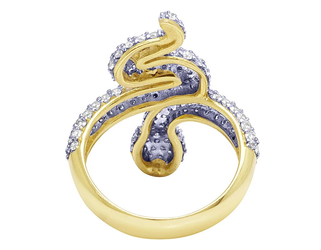 YELLOW GOLD DIAMOND SNAKE RING - 5