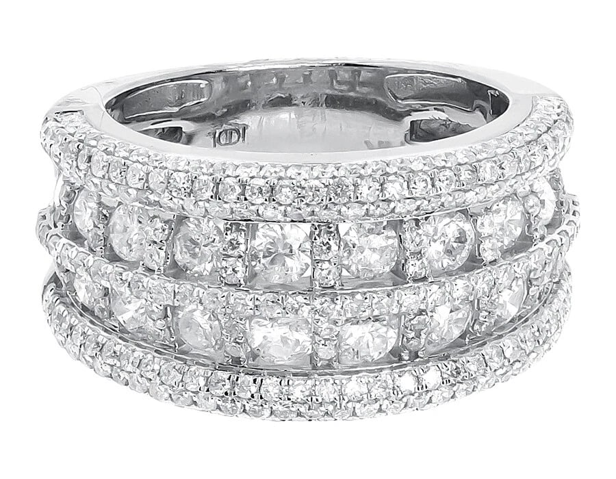 14K WHITE GOLD ROUND DIAMOND FASHION COCKTAIL BAND RING: 14k White Gold Round Diamond Fashion Cocktail Band Ring Brand: None Type/Style: Ring Material: 14K White Gold, Main Stone/Creation Natural Color: White Gold Size: 7US Accessories: None Acc