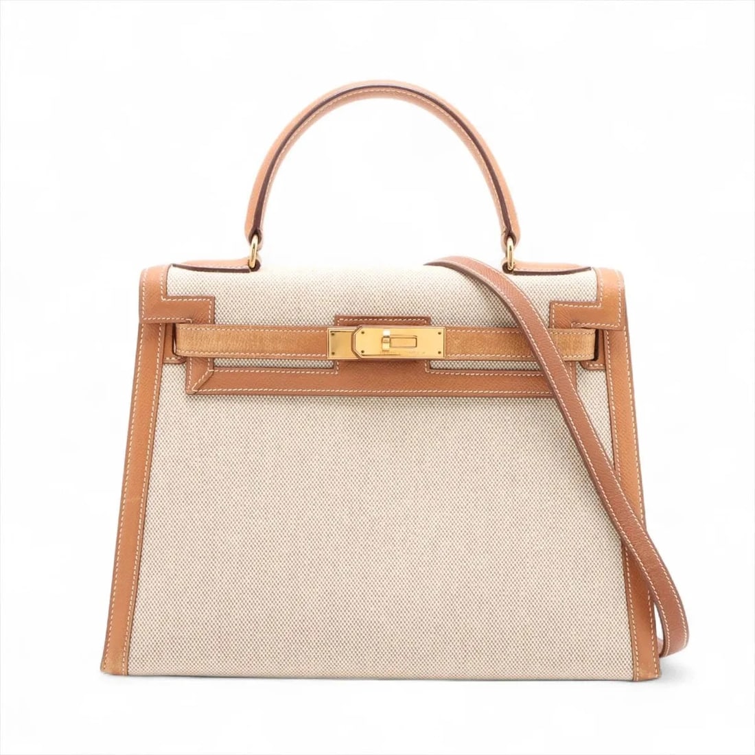 HERMES KELLY 28 SERIE TWIRL ASH X COURCHEVEL HANDBAG: Hermes Kelly 28 Serie Twirl Ash x Courchevel Handbag Brand: Hermès Type/Style: Hand bag Material: Toile H Color: Beige Size: Height:7.9inch Length:11.4inch Depth:4.5inch Handle height:3.7inch Acce