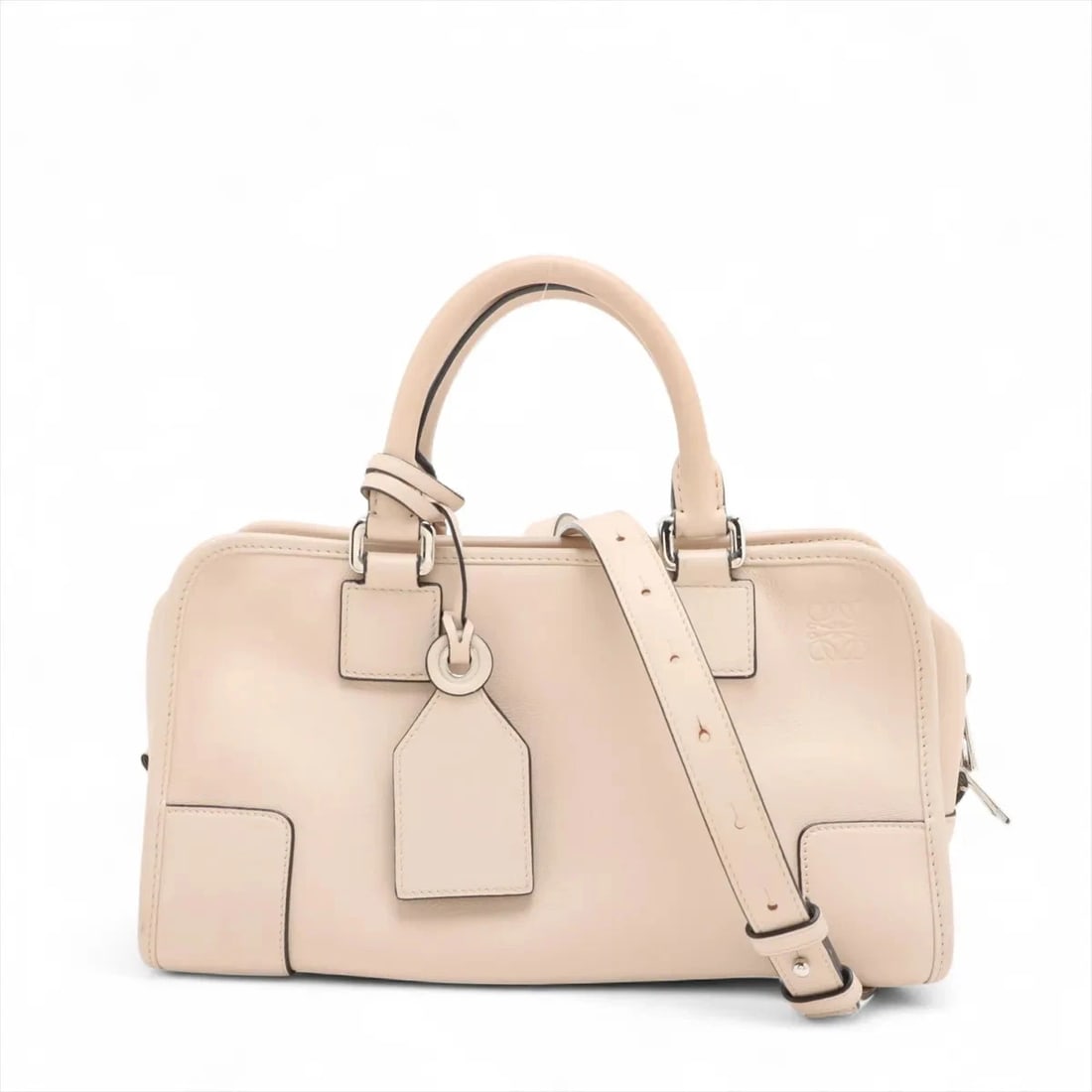 LOEWE AMAZONA 28 LEATHER 2 WAY HANDBAG BEIGE, HANDBAG: Loewe Amazona 28 Leather 2 Way Handbag Beige, Handbag Brand: Loewe Type/Style: Hand bag Material: Leather Color: Beige Size: Height:6.1inch Length:11.4inch Depth:5.3inch Handle height:3.5inch Acce