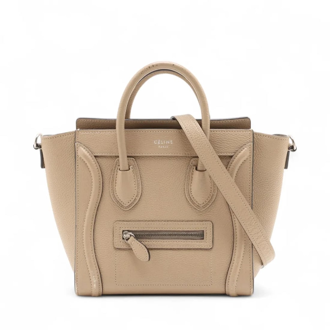 CELINE LUGGAGE NANO SHOPPER LEATHER 2 WAY HANDBAG (1 of 7)