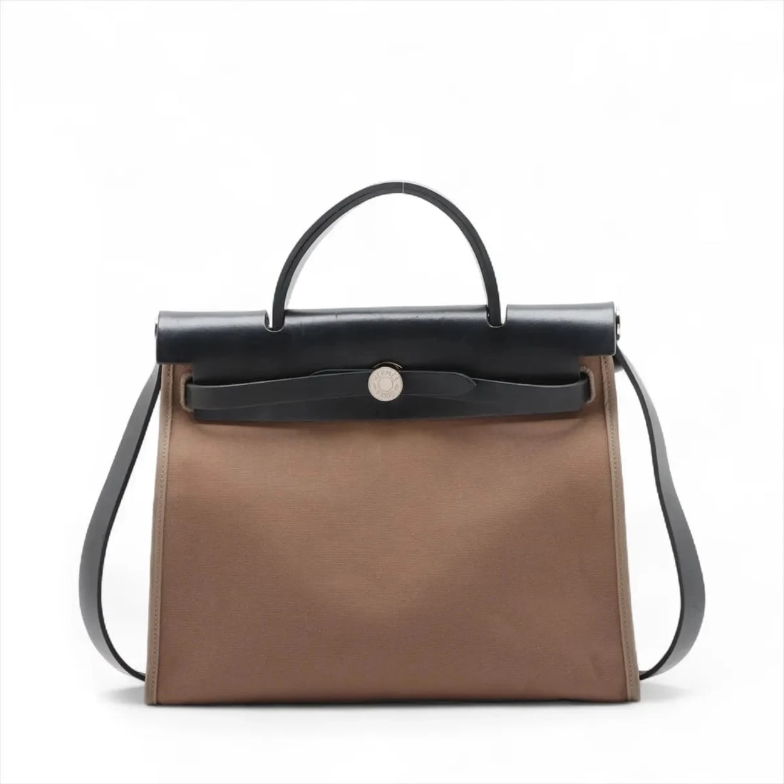HERMES HERBAG ZIP PM TOILE OFFICIER × VACHE HUNTER HANDBAG (1 of 7)