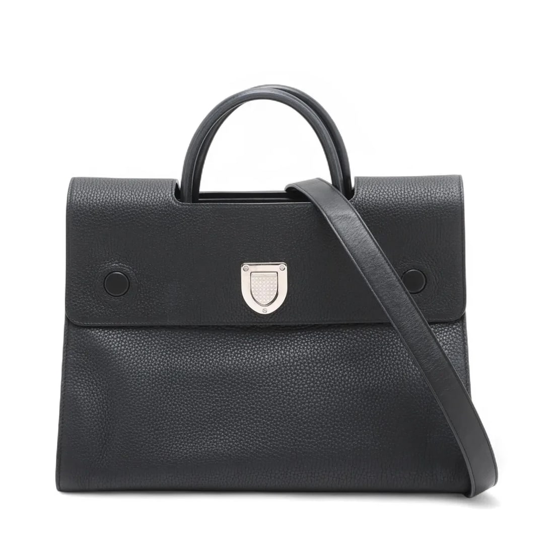 CHRISTIAN DIOR EVER LEATHER 2 WAY HANDBAG HANDBAG: Christian Dior Ever Leather 2 Way Handbag Handbag Brand: Christian Dior Type/Style: Hand bag Material: Leather Color: Black Size: Height:9.6inch Length:13.4inch Depth:6.3inch Handle height:3.1inch