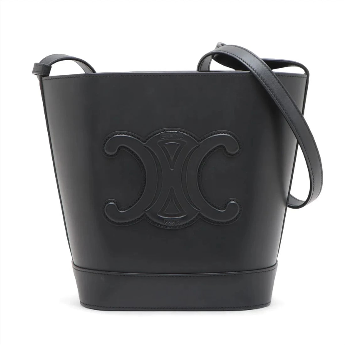 CELINE SMALL BUCKETS CUIR TRIOMPHE LEATHER SHOULDER BAG SHOULDER BAG: Celine Small buckets Cuir Triomphe Leather Shoulder bag Shoulder bag Brand: Celine Type/Style: Shoulder bag Material: Leather Color: Black Size: Height:8.7inchLength:7.1inchDepth:4.9inch Accessori