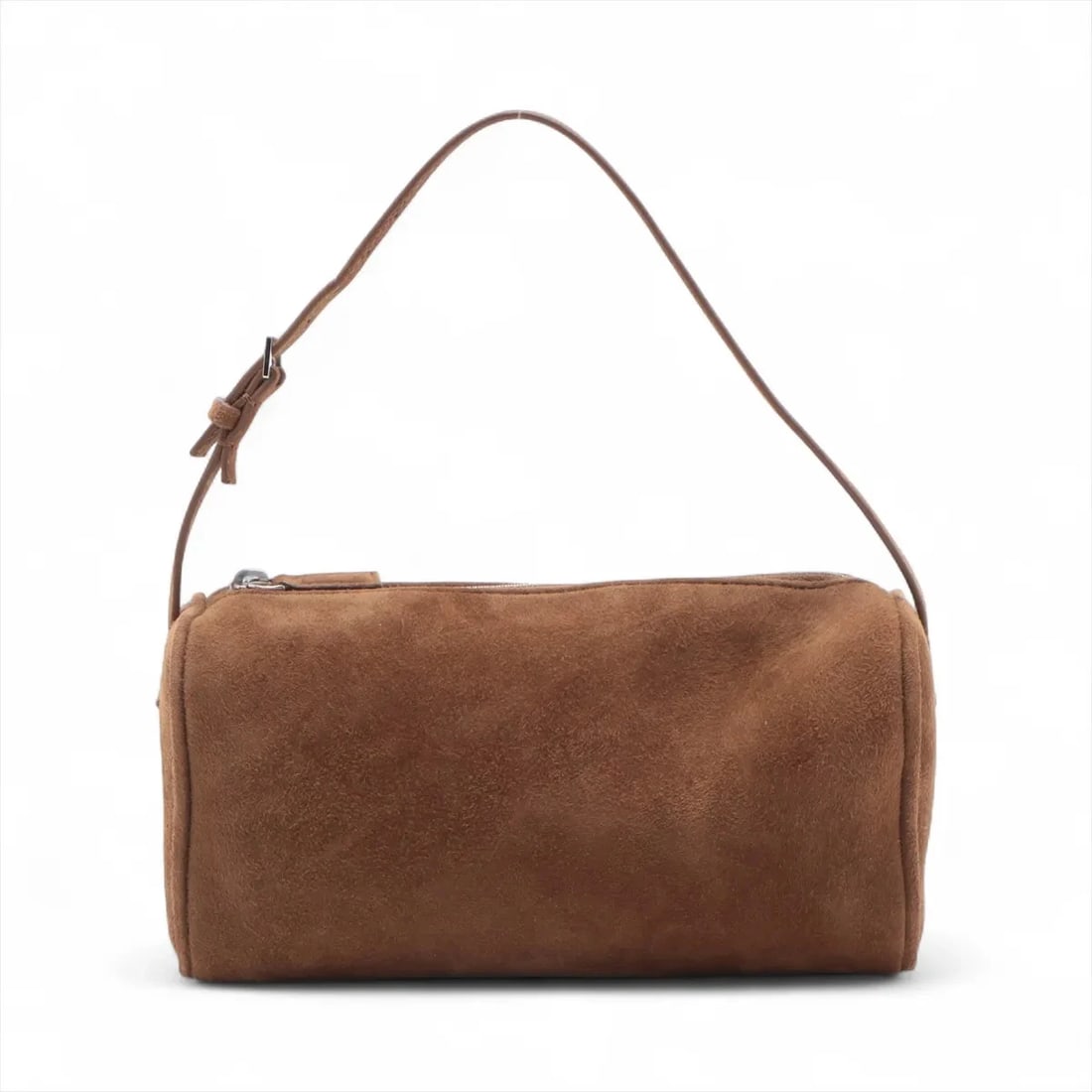 THE ROW 90'S SUEDE HANDBAG BROWN, HANDBAG: The Row 90's Suede Handbag Brown, Handbag Brand: The Row Type/Style: Hand bag Material: Suede Color: Brown Size: Height:3.7inch Length:7.5inch Depth:3.0inch Handle height:4.9inch Accessories: None