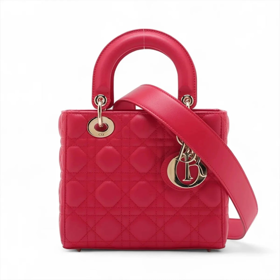 CHRISTIAN DIOR MY LADY DIOR CANNAGE LEATHER 2 WAY HANDBAG HANDBAG (1 of 8)