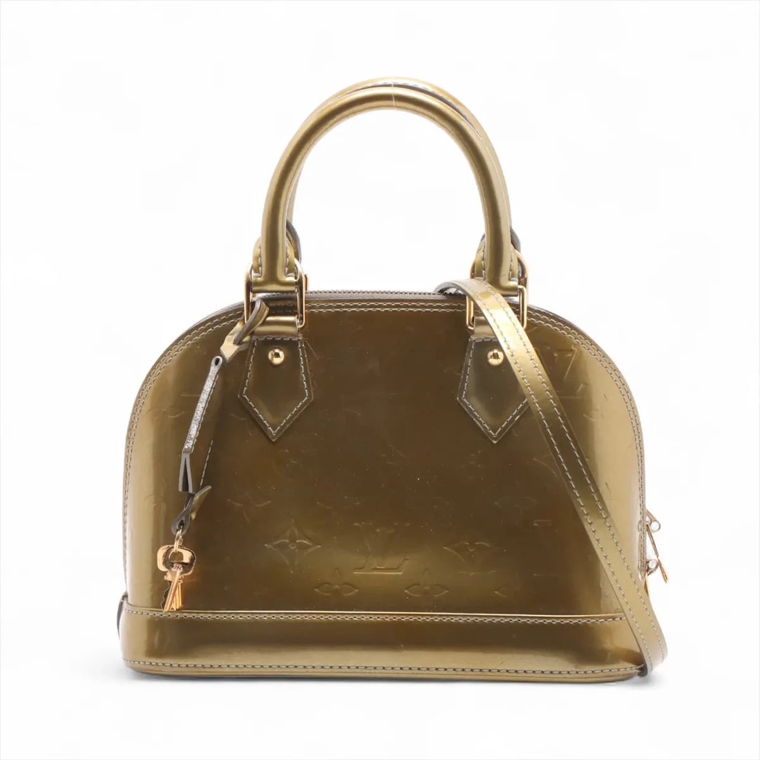 LOUIS VUITTON VERNIS ALMA BB HANDBAG: Louis Vuitton Vernis Alma BB Handbag Brand: Louis Vuitton Type/Style: Hand bag Material: NONE Color: Silver Size: Height:6.9inch Length:9.3inch Depth:4.5inch Handle height:3.5inch Accessories: Non