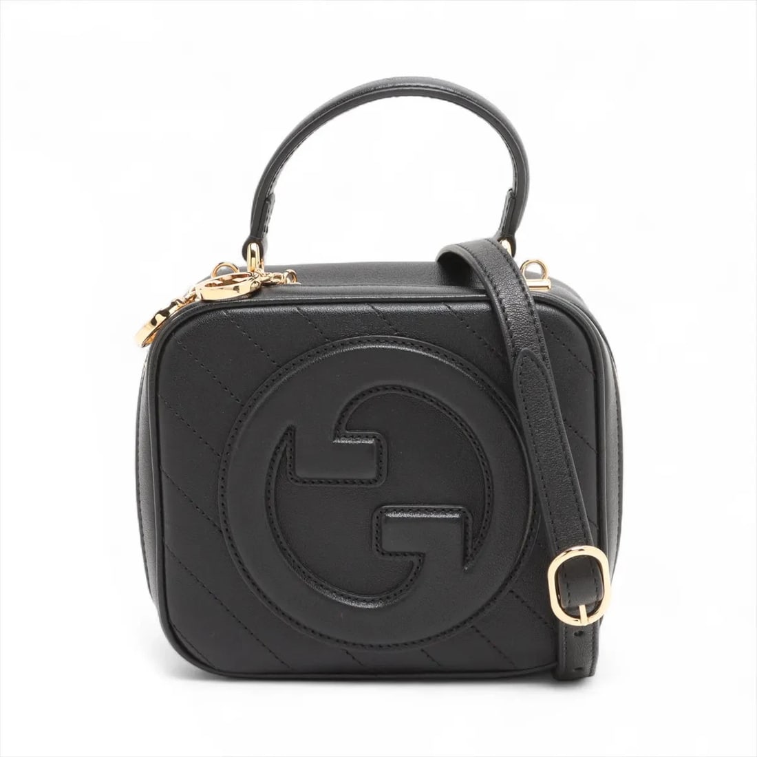 GUCCI BLONDIE LEATHER 2 WAY HANDBAG BLACK SHOULDER BAG: Gucci Blondie Leather 2 Way Handbag Black Shoulder bag Brand: Gucci Type/Style: Shoulder bag Material: Leather Color: Black Size: Height:6.1inch Length:6.5inch Depth:3.5inch Handle height:3.0inch