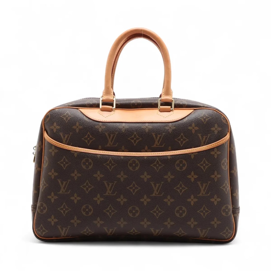 LOUIS VUITTON MONOGRAM DEAUVILLE BROWN, HANDBAG: Louis Vuitton Monogram Deauville Brown, Handbag Brand: Louis Vuitton Type/Style: Hand bag Material: NONE Color: Brown Size: Height:9.3inch Length:13.6inch Depth:5.3inch Handle height:5.1inch Acces