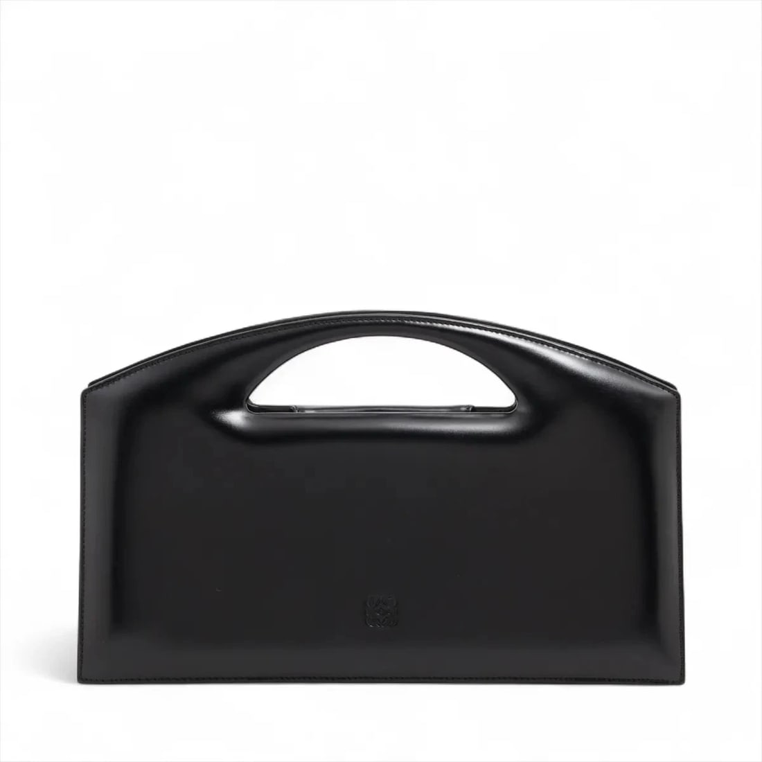 LOEWE ANAGRAM LEATHER HANDBAG: Loewe Anagram Leather Handbag Brand: Loewe Type/Style: Hand bag Material: Leather Color: Black Size: Height:7.9inch Length:13.0inch Depth:2.4inch Handle height:1.6inch Accessories: None Ac