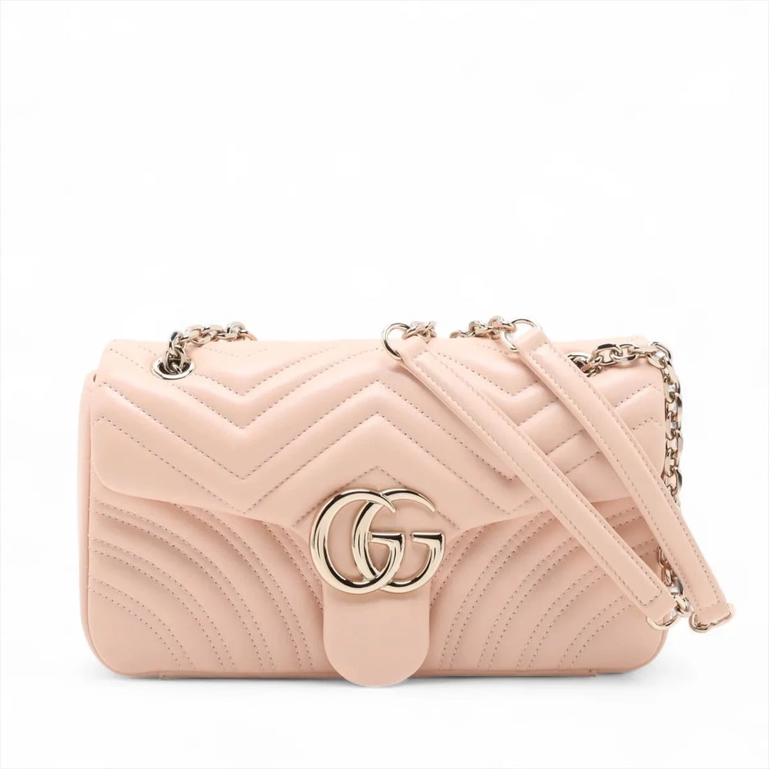 GUCCI GG MARMONT LEATHER CHAIN SHOULDER BAG: Gucci GG Marmont Leather Chain Shoulder Bag Brand: Gucci Type/Style: Shoulder bag Material: Leather Color: Pink Size: Height:6.1inchLength:10.0inchDepth:2.6inch Accessories: None Accessori