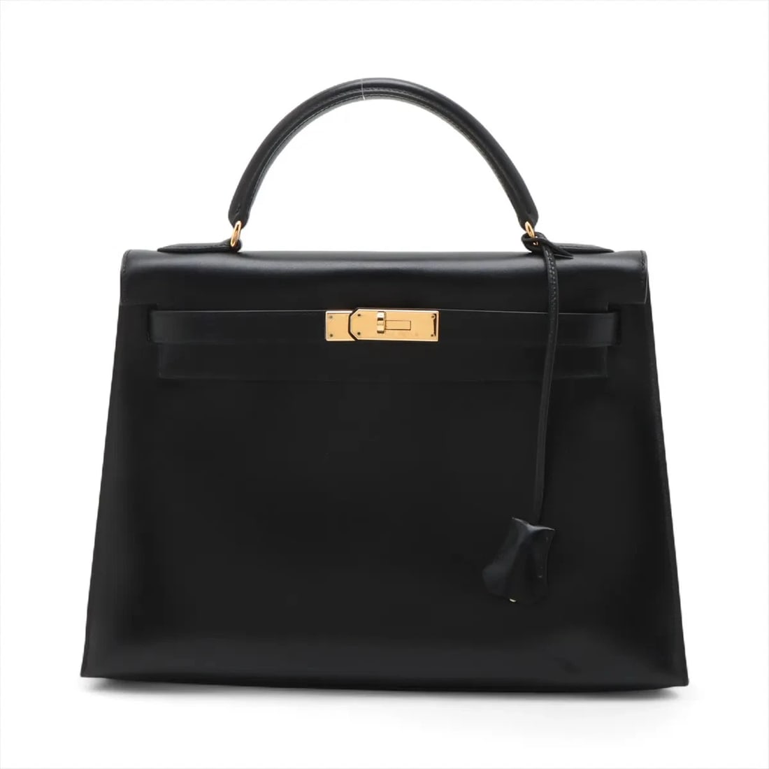 HERMES KELLY 32 SERIE BOX CALF BLACK HANDBAG: Hermes Kelly 32 Serie Box calf Black Handbag Brand: Hermès Type/Style: Hand bag Material: Box calf Color: Black Size: Height:9.1inch Length:13.0inch Depth:4.5inch Handle height:3.3inch Accessories