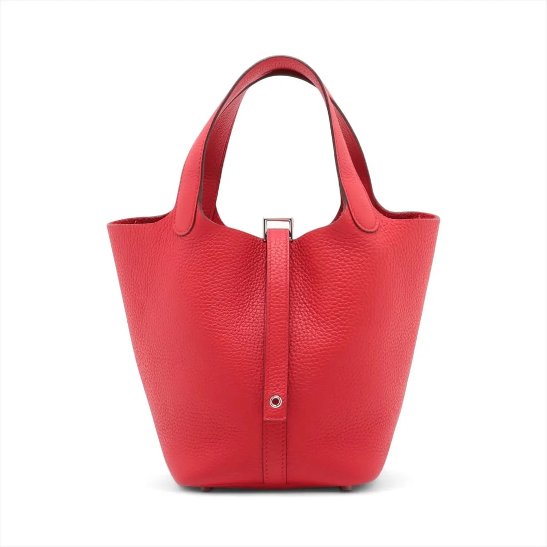 HERMES PICOTIN LOCK 18 PM TAURILLON CLEMENCE ROUGE LADUE HANDBAG: Hermes Picotin Lock 18 PM Taurillon Clemence ROUGE LADUE Handbag Brand: Hermès Type/Style: Hand bag Material: Taurillon Clemence Color: ROUGE LADUE Size: Height:7.1inch Length:7.1inch Depth:5.1inch H