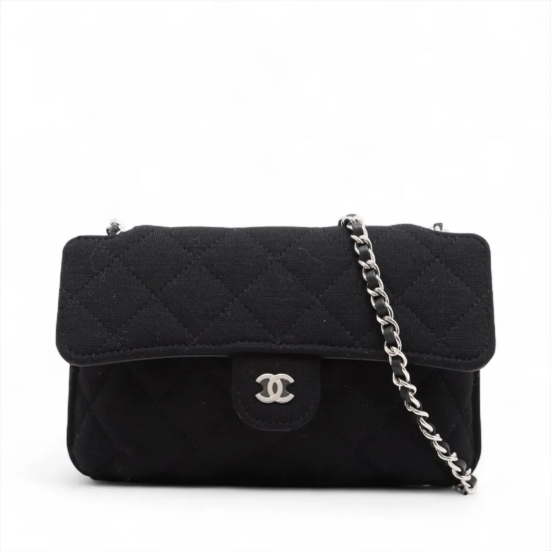 CHANEL MINI MATELASSE COTTON 2 WAY TOTE BAG ECO BAG TOTE BAG: Chanel Mini Matelasse Cotton 2 Way Tote Bag Eco bag Tote bag Brand: Chanel Type/Style: Tote bag Material: Cotton Color: Navy Blue Size: Height:14.6inch Length:13.0inch Depth:2.0inch Handle height:10.0