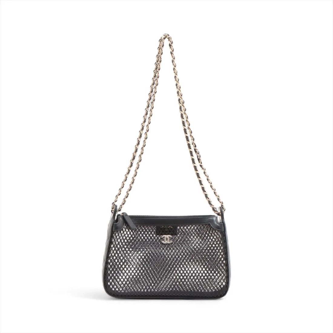 CHANEL COCO MARK MESH X LAMBSKIN CHAIN SHOULDER BAG (1 of 6)