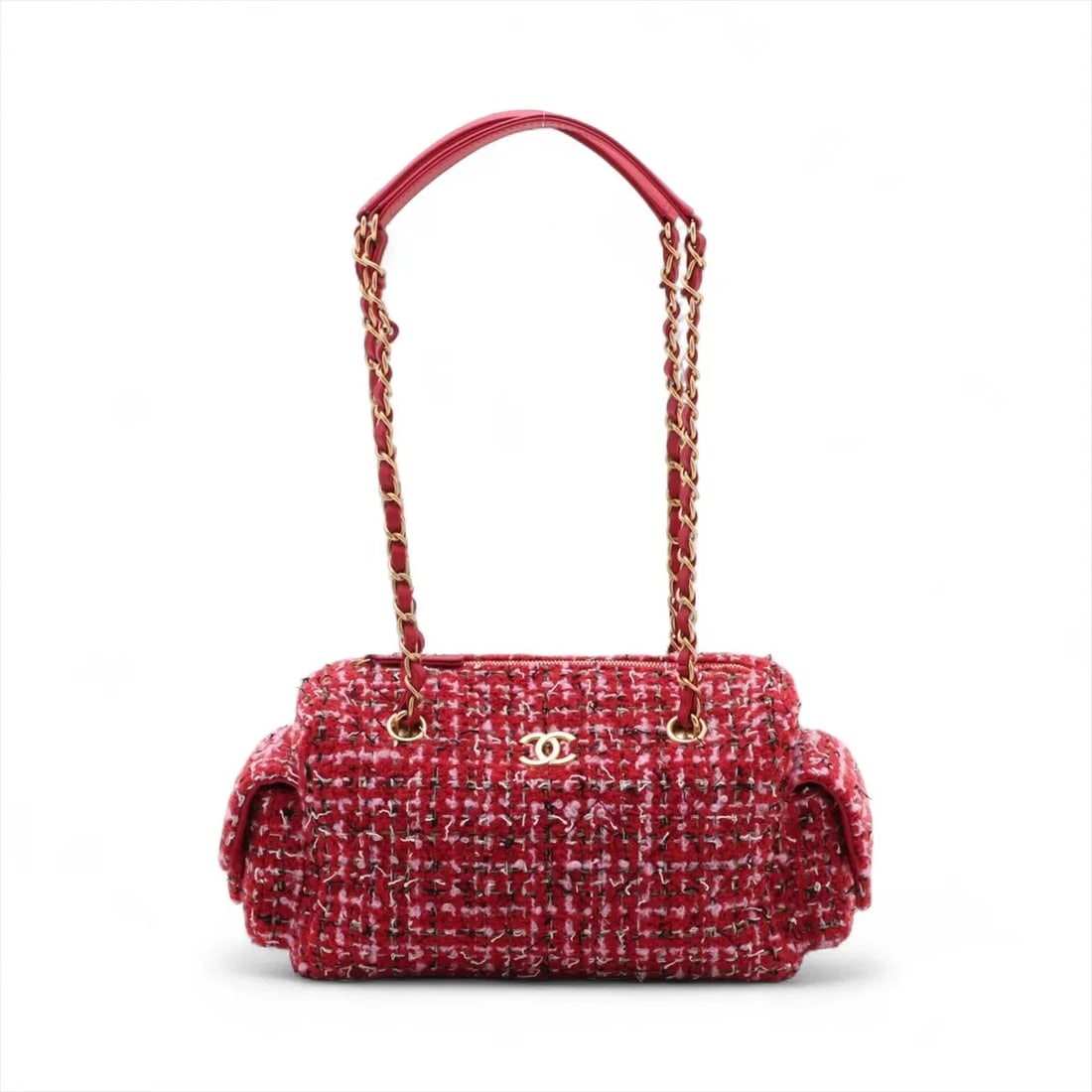 CHANEL COCO MARK TWEED X LEATHER CHAIN SHOULDER BAG (1 of 6)