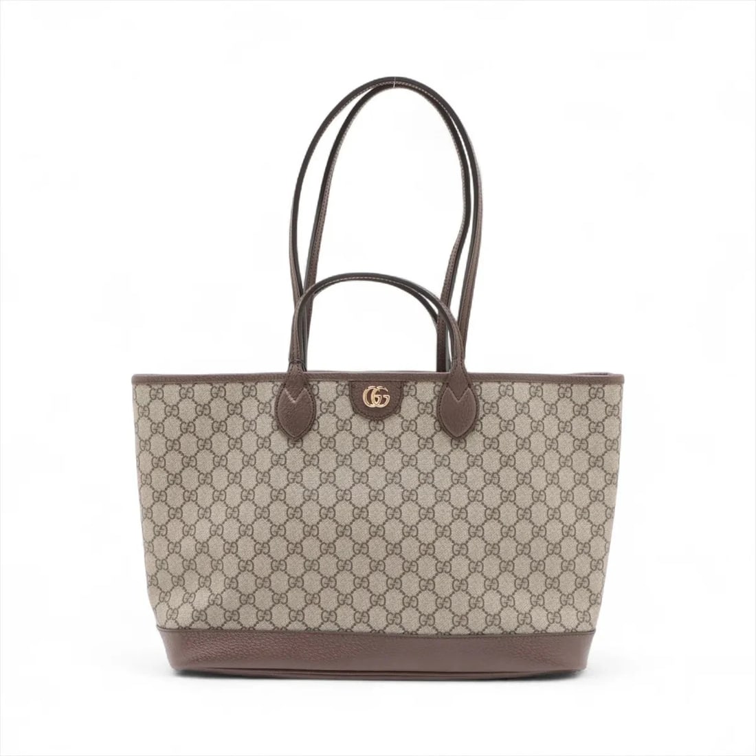 GUCCI GG SUPREME PVCX LEATHER TOTE BAG TOTE BAG: Gucci GG Supreme PVCx leather Tote bag Tote bag Brand: Gucci Type/Style: Tote bag Material: PVC & leather Color: Beige Size: Height:11.0inch Length:15.2inch Depth:5.3inch Handle height:3.7inch Acc