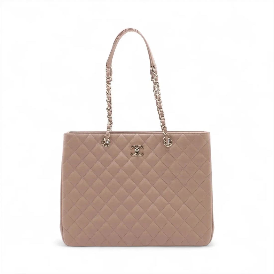 CHANEL MATELASSE CAVIAR SKIN CHAIN TOTE BAG TOTE BAG: Chanel Matelasse Caviar Skin Chain Tote Bag Tote bag Brand: Chanel Type/Style: Tote bag Material: Caviar Skin Color: Pink Size: Height:10.8inchLength:13.8inchDepth:3.9inch Accessories: None